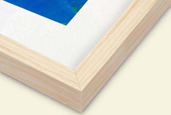 Natural wood frame corner